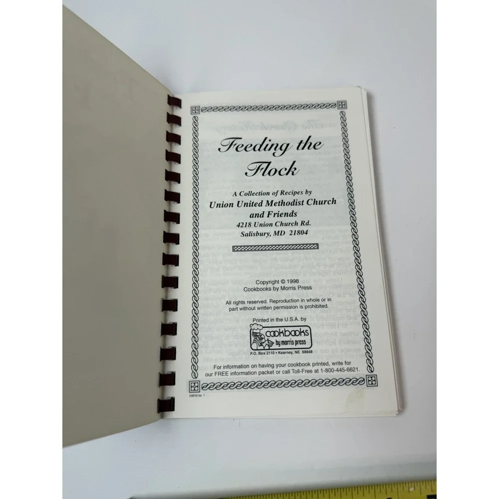Feeding The Flock Cookbook Spiral Methodist Church Salisbury Maryland 1998